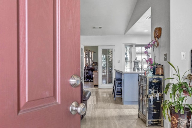 entryway with light wood-type flooring