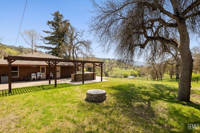 4227 Poso Flat Rd, Bakersfield, CA 93308 - view of yard with fence and a patio area
