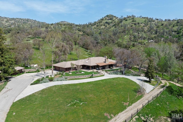 4227 Poso Flat Rd, Bakersfield, CA 93308 - drone / aerial view featuring a mountain view and a wooded view