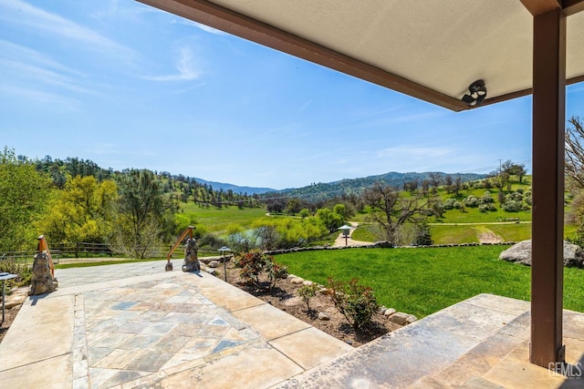 4227 Poso Flat Rd, Bakersfield, CA 93308 - view of patio featuring a mountain view