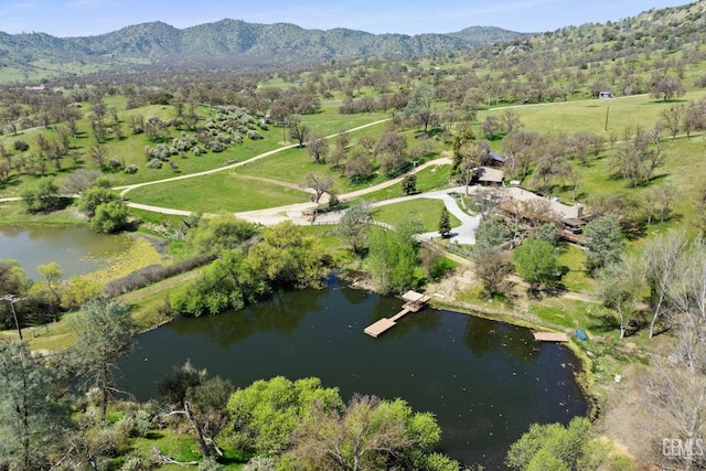 4227 Poso Flat Rd, Bakersfield, CA 93308 - birds eye view of property with a water and mountain view
