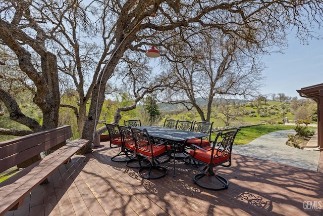 4227 Poso Flat Rd, Bakersfield, CA 93308 - view of patio featuring a deck and outdoor dining space