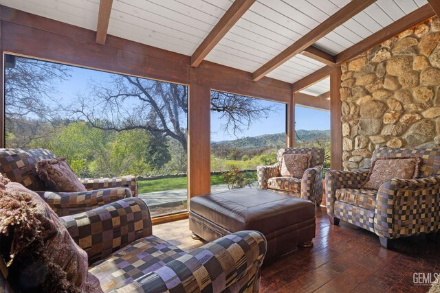 4227 Poso Flat Rd, Bakersfield, CA 93308 - sunroom / solarium with vaulted ceiling with beams and hardwood / wood-style flooring