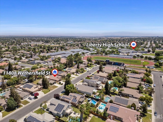 11808 Wethersfield St, Bakersfield, CA 93312 - aerial perspective of suburban area
