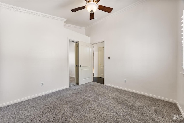 11808 Wethersfield St, Bakersfield, CA 93312 - empty room with carpet flooring, ceiling fan, and crown molding