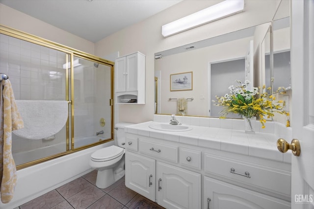 9000 Willamette Ct, Bakersfield, CA 93312 - bathroom featuring vanity, combined bath / shower with glass door, and tile patterned flooring