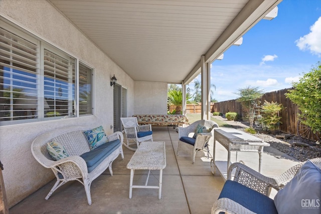 9000 Willamette Ct, Bakersfield, CA 93312 - fenced backyard featuring an outdoor living space and a patio
