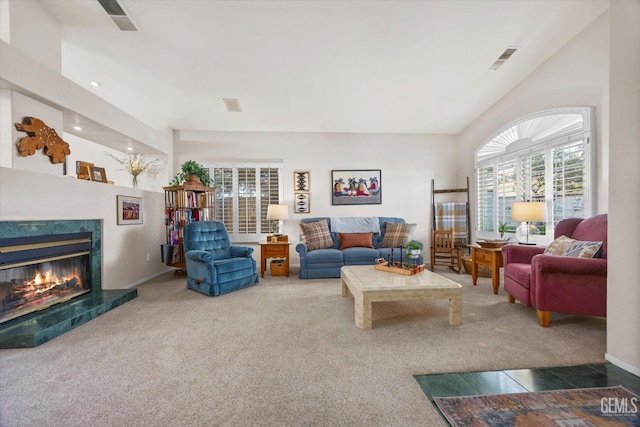9000 Willamette Ct, Bakersfield, CA 93312 - carpeted living area featuring a high end fireplace