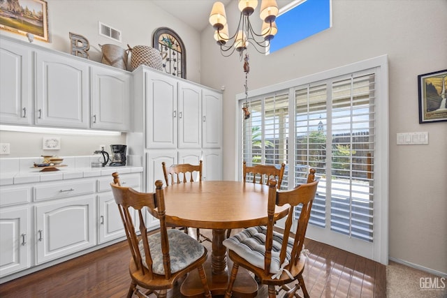 9000 Willamette Ct, Bakersfield, CA 93312 - dining room with a chandelier and a high ceiling