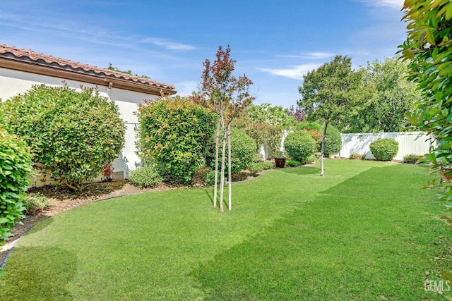 view of yard featuring fence