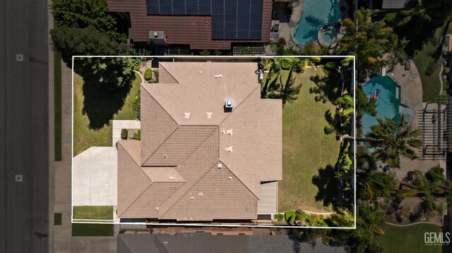 10611 Fishers Peak Dr, Bakersfield, CA 93312 - aerial overview of property's location with property parcel outlined