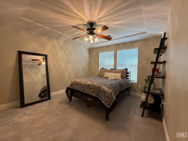 15725 Marty Ave, Bakersfield, CA 93314 - carpeted bedroom with ceiling fan and a raised ceiling