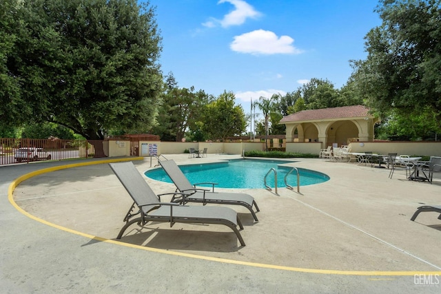 view of pool with a patio area