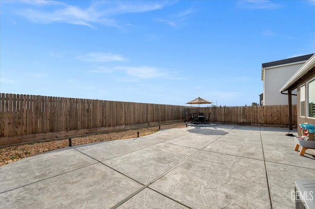 view of patio / terrace with a fenced backyard