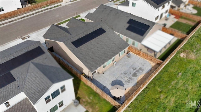 aerial view with a residential view