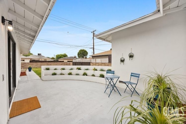 view of patio with a fenced backyard