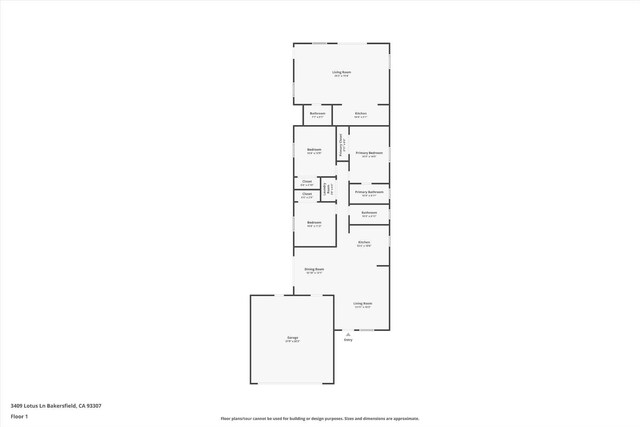 3409 Lotus Ln, Bakersfield, CA 93307 - view of room layout
