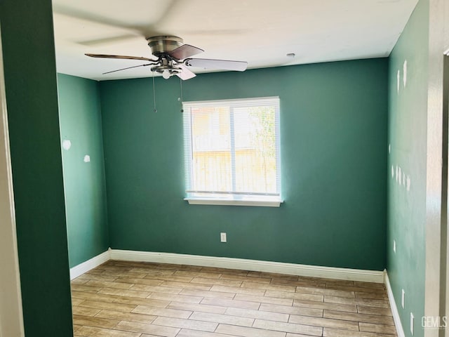 3614 White Sands Dr, Bakersfield, CA 93313 - unfurnished room with ceiling fan, light wood-style floors, and baseboards