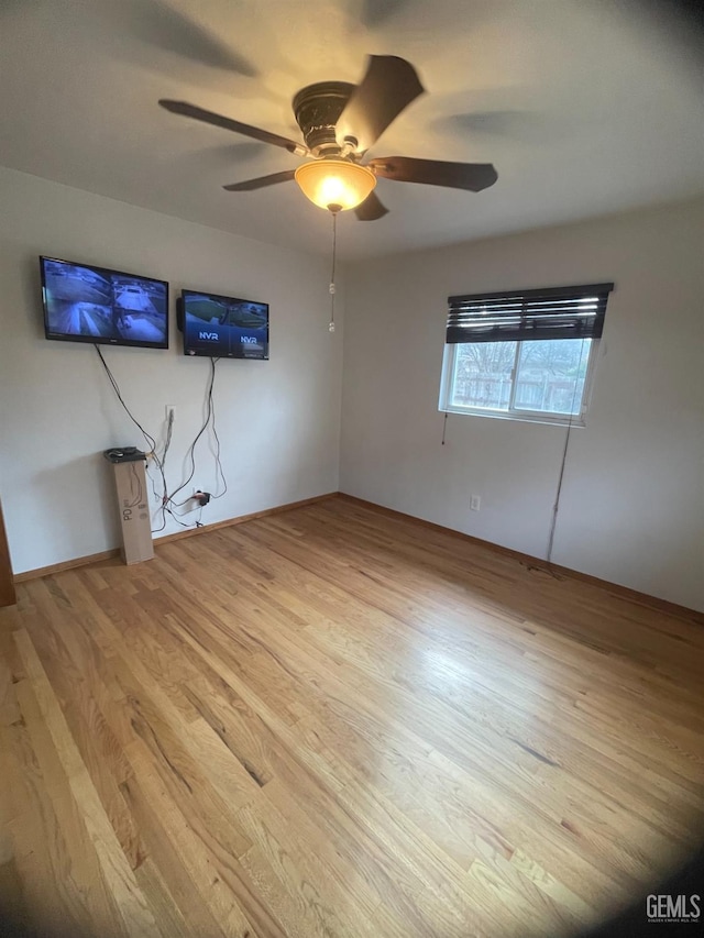 interior space featuring ceiling fan and light hardwood / wood-style floors