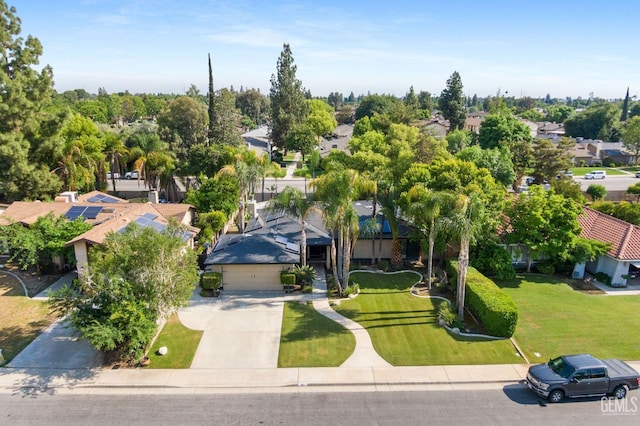 aerial view featuring a residential view