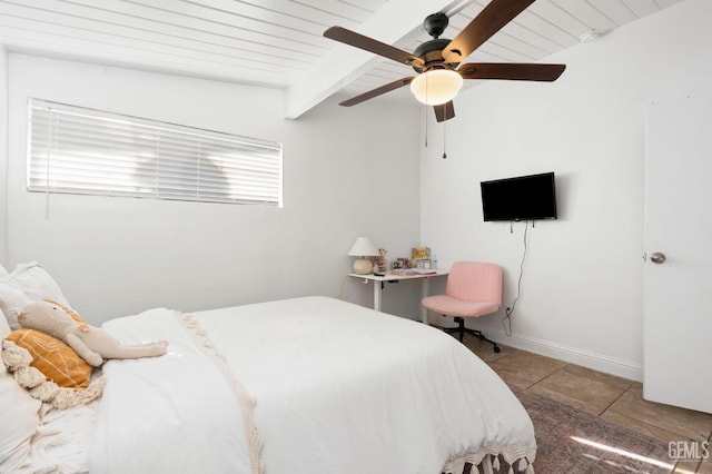 909 Oberlin Ct, Bakersfield, CA 93305 - bedroom with beamed ceiling and a ceiling fan