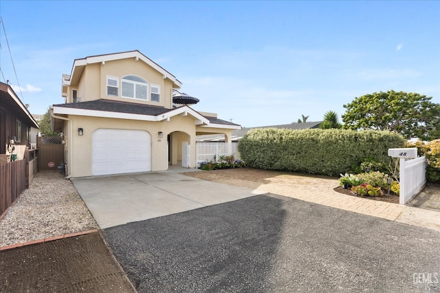 48 16th St, Cayucos, CA 93430 - view of front of house with a garage, stucco siding, and driveway