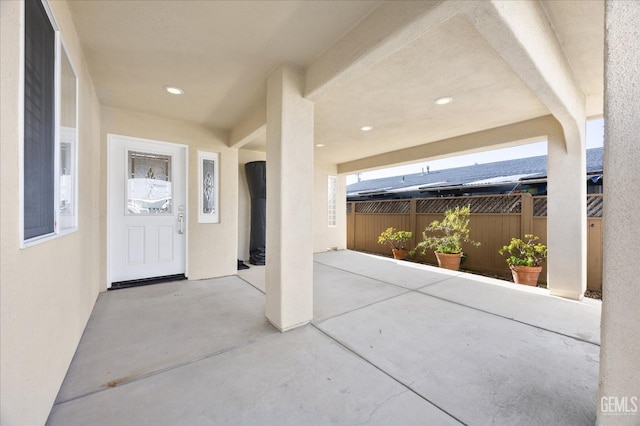 48 16th St, Cayucos, CA 93430 - entrance to property featuring stucco siding and a patio