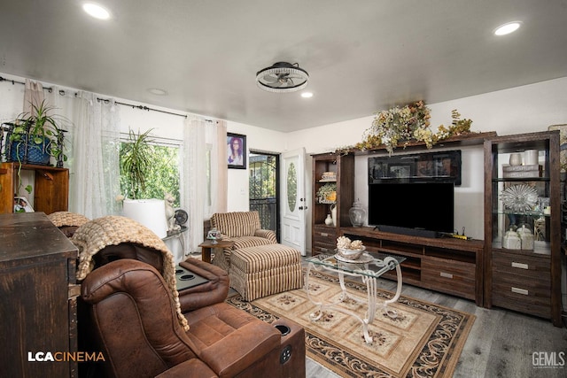 1102 Oleander Ave, Bakersfield, CA 93304 - living room with recessed lighting and wood finished floors