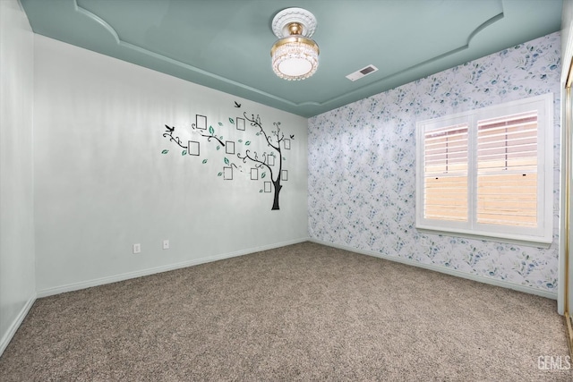 200 Justin Ct, Shafter, CA 93263 - carpeted spare room with wallpapered walls and baseboards