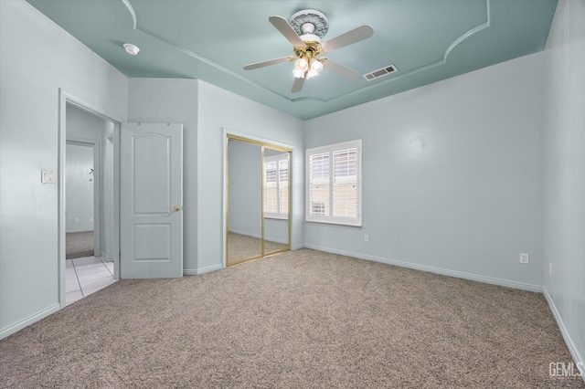 200 Justin Ct, Shafter, CA 93263 - unfurnished bedroom featuring carpet, a closet, and ceiling fan