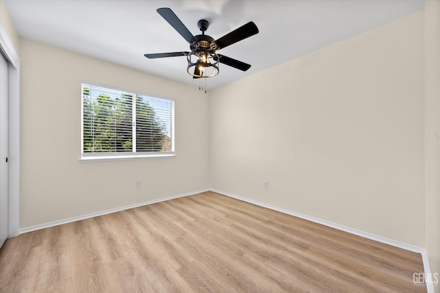 6209 Ambergrove St, Bakersfield, CA 93313 - unfurnished bedroom with light wood-type flooring, a closet, and ceiling fan