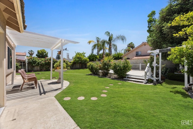6209 Ambergrove St, Bakersfield, CA 93313 - fenced backyard featuring a pergola and a patio