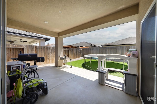 view of patio with a fenced backyard