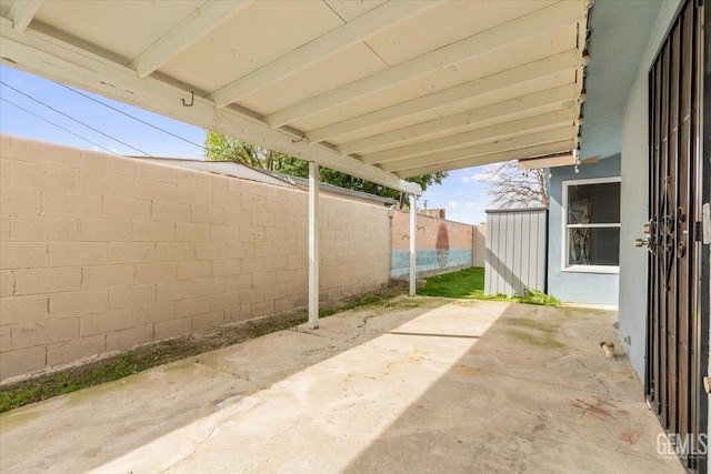 view of patio / terrace featuring a fenced backyard