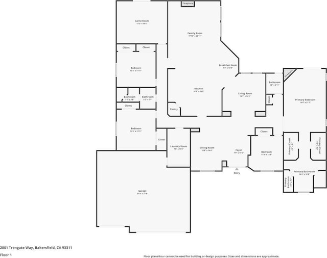2801 Trengate Way, Bakersfield, CA 93311 - view of floor plan / room layout