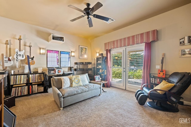 2801 Trengate Way, Bakersfield, CA 93311 - carpeted living area with a ceiling fan
