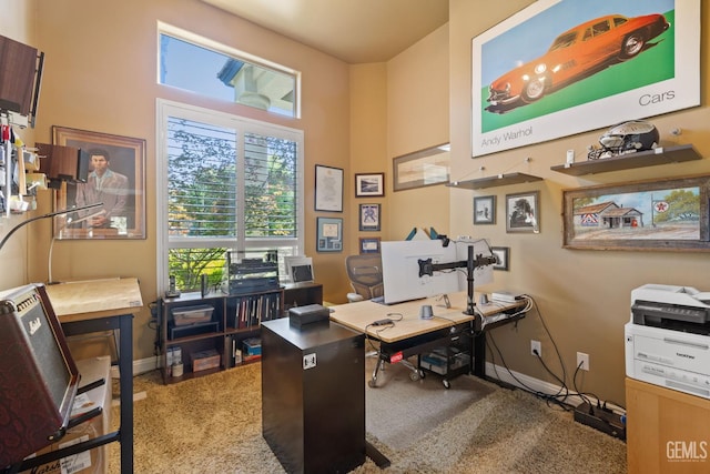 2801 Trengate Way, Bakersfield, CA 93311 - carpeted office space with baseboards and a high ceiling