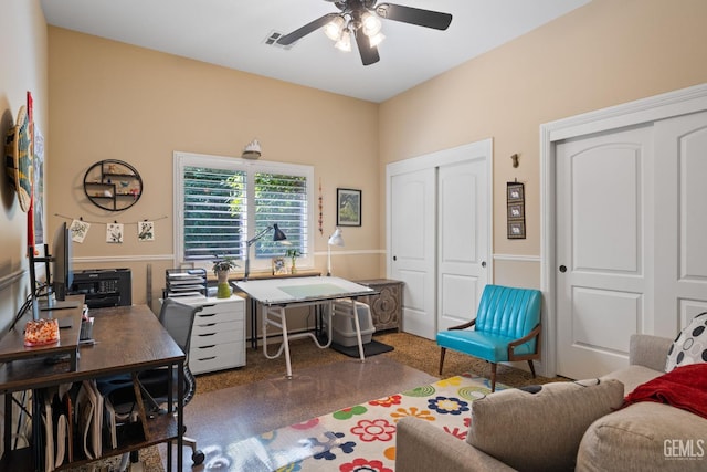2801 Trengate Way, Bakersfield, CA 93311 - office space featuring ceiling fan and carpet flooring