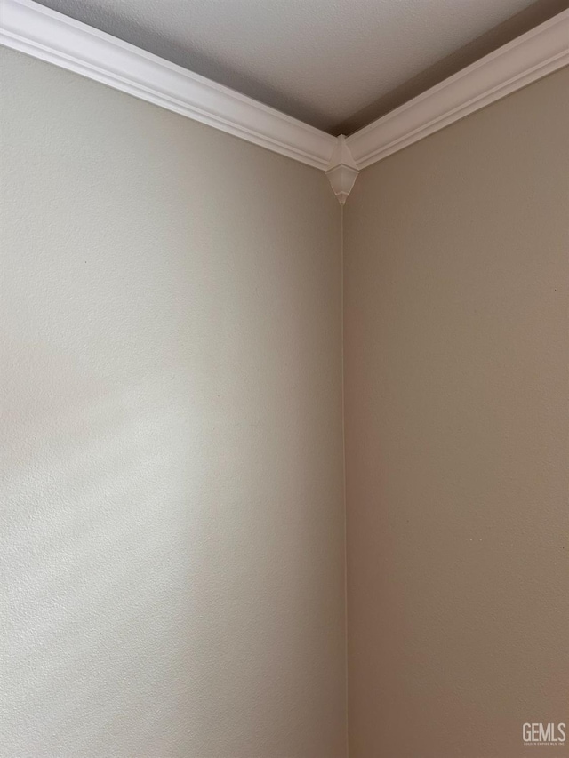 empty room featuring crown molding