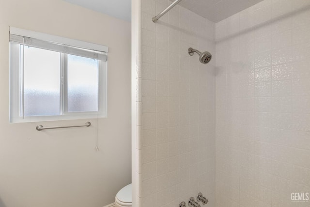 full bath with a shower and toilet