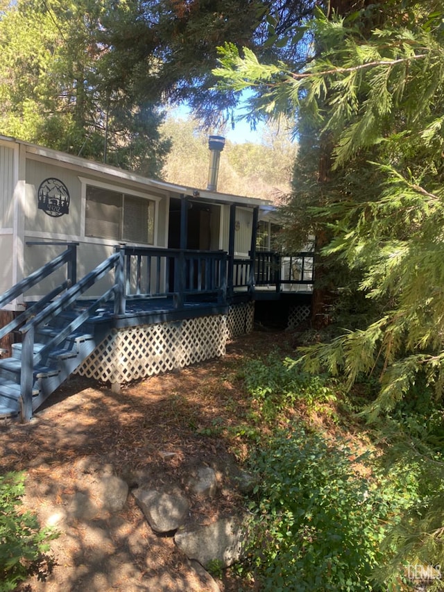 44212 Old Stage Rd, Posey, CA 93260 - back of house with a wooden deck