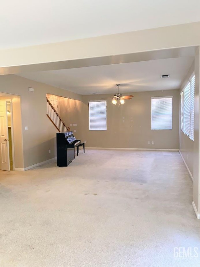 6622 Rimridge Way, Bakersfield, CA 93313 - unfurnished living room with ceiling fan and light colored carpet