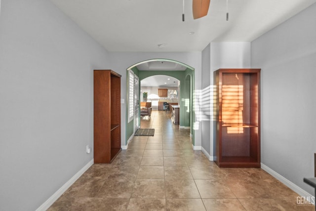 hall featuring tile patterned floors