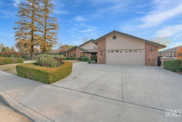 single story home with a garage