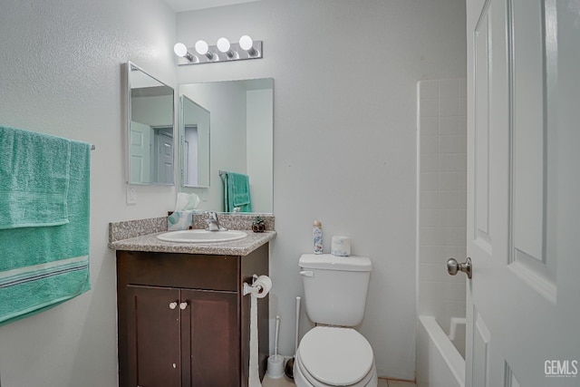 615 Welch Ave, Bakersfield, CA 93307 - bathroom featuring vanity, toilet, and  shower combination