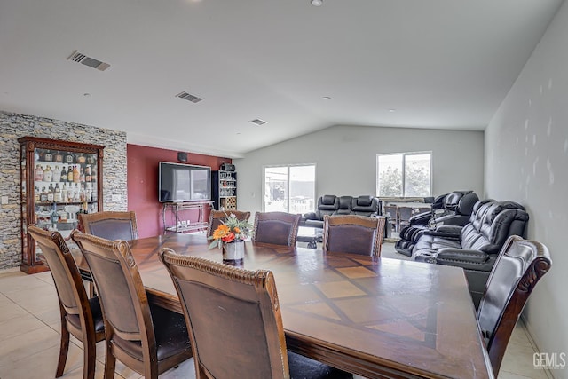 615 Welch Ave, Bakersfield, CA 93307 - dining room featuring lofted ceiling and light tile patterned flooring