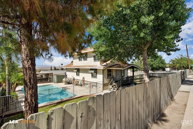 view of pool featuring a patio