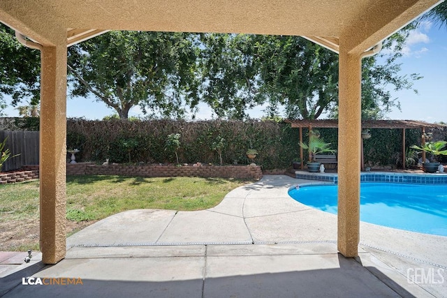 10815 Lewelling St, Bakersfield, CA 93312 - view of pool featuring a fenced backyard and a patio area
