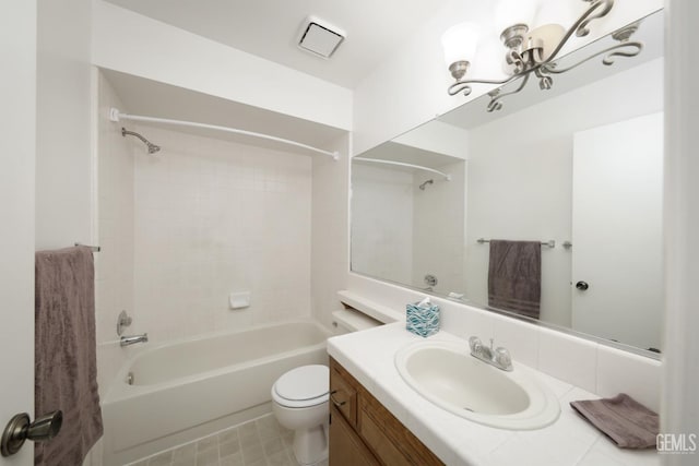 6008 Alderpointe St, Bakersfield, CA 93313 - bathroom featuring tub / shower combination, vanity, and toilet