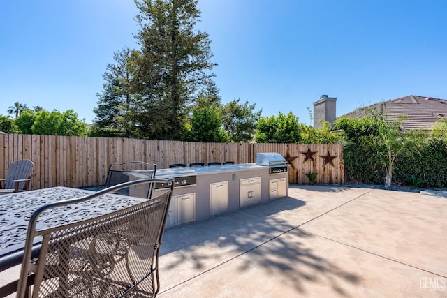 1904 Cricket Park Ct, Bakersfield, CA 93311 - view of patio featuring area for grilling, grilling area, and a fenced backyard
